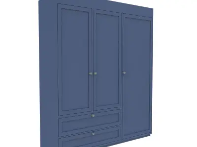 modern wardrobe 3D model Low-poly 3D model