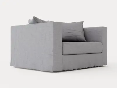 Le Grand Air Loveseat Linen - Smokey Granite Low-poly 3D model