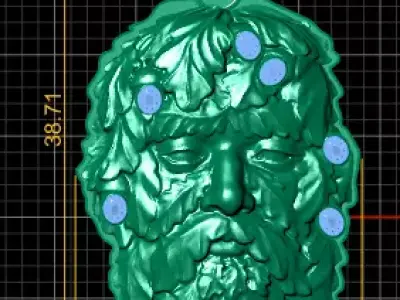 Gold leaf face pendant 3D printable model   3D print model