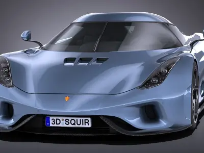 LowPoly Koenigsegg Regera 2017 Low-poly 3D model