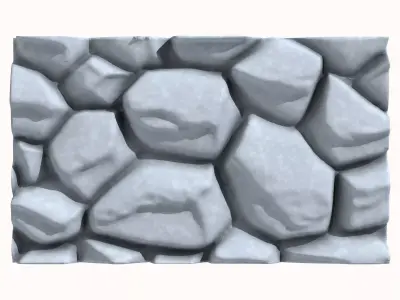 Rough Travertine Stone Wall 3D model