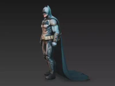 Dark Vigilante Hero Armored Caped Guardian 3D Character Model 3D model