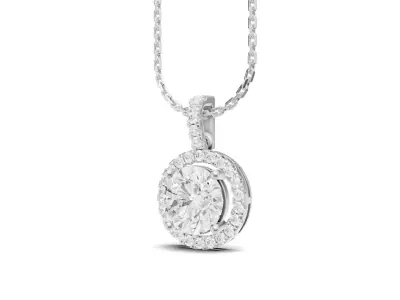 Round Pointer Diamond Pendant With Yellow Center Stone 3D print model