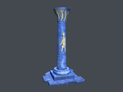 Low Poly Egypt Pillar Low-poly 3D model