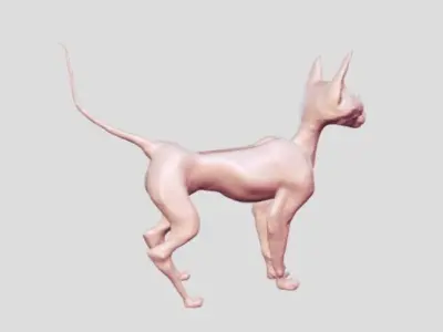 cat bald 3D print model