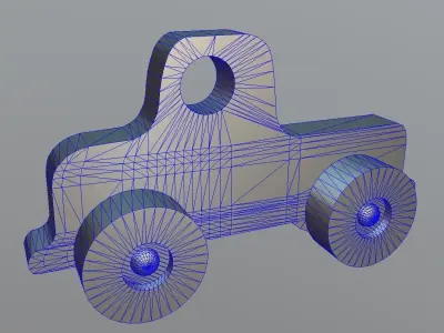 Wooden Car Toy 2 Low-poly 3D model