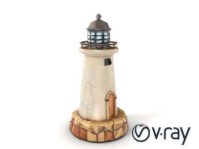 Cracked Lighthouse Architectural Detail model pack Low-poly 3D model
