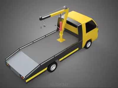 JACK CRANE LIFTER HAND CRANK WINCH HOIST TOW TRUCK PICKUP TOWING 3D model