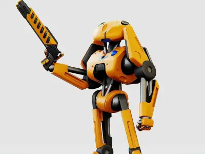 BATTLE DROID Z-100 Rigged for Unreal Engine - Unity - MIXAMO 3D model