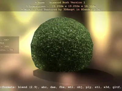 Low-Poly Boxwood Bush Version 1 Low-poly 3D model