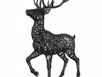 3D Christmas Reindeer Model Festive Holiday Scene 3D print model