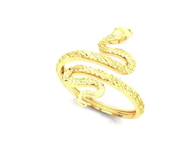 Gold Snake Ring Emerald Eyes Jewelry Rings Printable 3D print model
