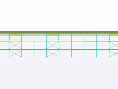 Industrial steel warehouse 3D model