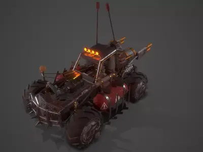 Apocalyptic Buggy Modular Pack Low-poly 3D model