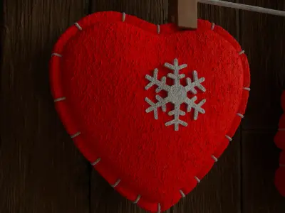 New Year felt decoration 3D model