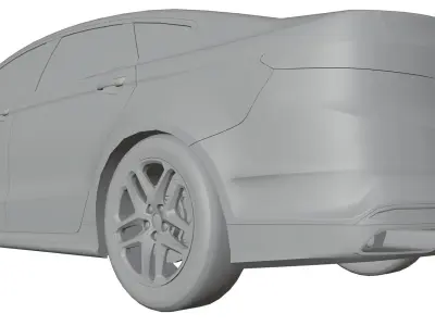 White american car unbranded 3D model