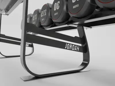 Fitness Dumbbell Rack 3D model