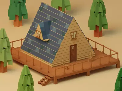 Lopwpoly House 12 Low-poly 3D model