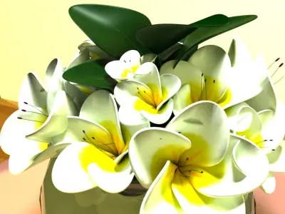 White Flowers  3D model