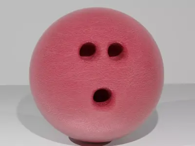 Bowling Ball Red Leather 3D model