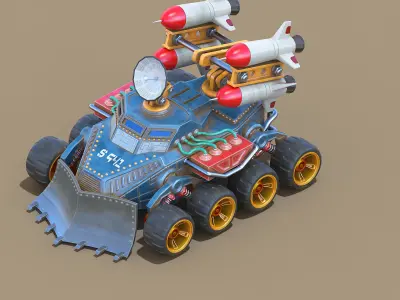 Missile system unit for RTS game 3D model