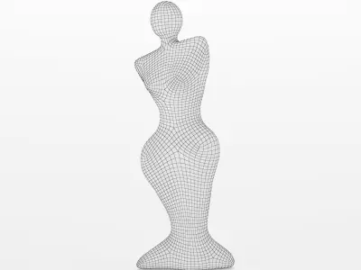Ceramic sculpture abstract woman body for decoration 3D model