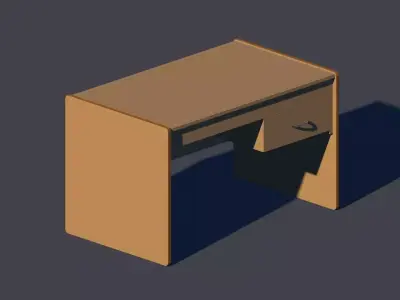 Wood Desk  Free low-poly 3D model