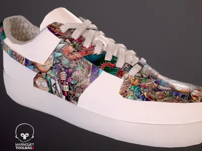 Nike Air Force 1  kit 18 custom  Low-poly game ready pbr  Low-poly 3D model