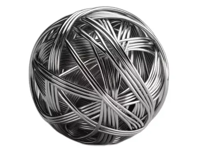 Abstract Intertwined Metal Wire Sphere Low-poly 3D model