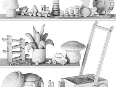 children decor set 08 3D model