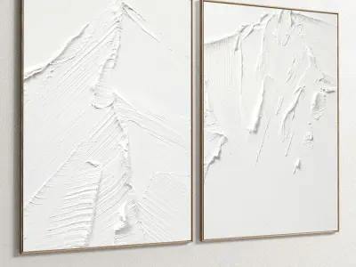 Plaster Two Photo Frame 125 Low-poly 3D model