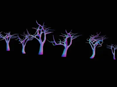 Haunted Halloween Tree Model Pack Low-poly 3D model