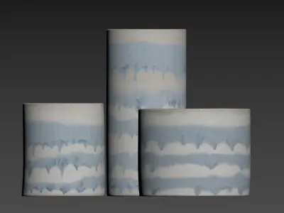Light Sky Blue or White Vase 3D model