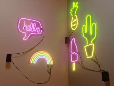 Summer vibe Neons Free low-poly 3D model