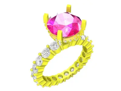 A7338 Luxury Diamond Eternity Engagement Ring 3D Model 3D print model