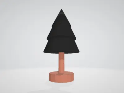 Christmas Tree Figurine Low poly Low-poly 3D model 2