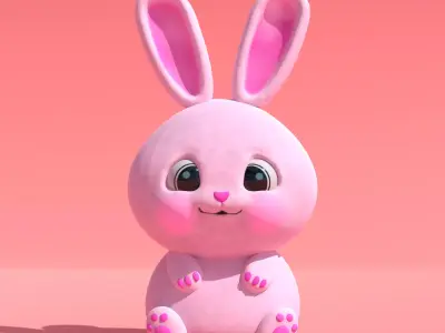 CUTE BUNNY - PBR TEXTURES - GAMEREADY Low-poly 3D model