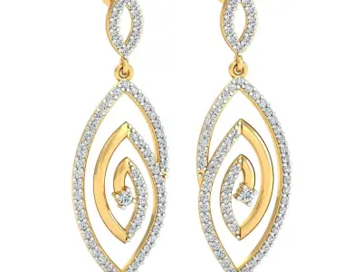Women Earring 3DM STL OBJ FBX Render Details 3D print model 9