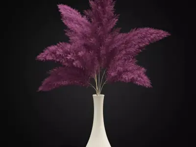 Bouquet of pink pampas 3D model