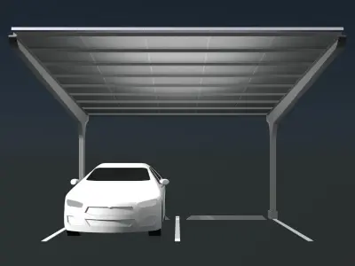 Solar carport 25U02 3D model