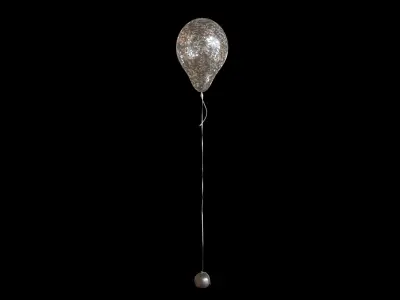 Balloons silver balloon hanging 3D model