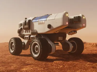 Mars cargo rover Unity asset Low-poly 3D model