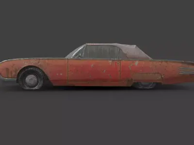 Abandoned Car - Ford Thunderbird 1962 Low-poly 3D model