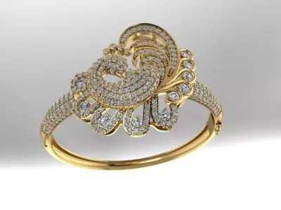 Peacock bangle size M 3D print model