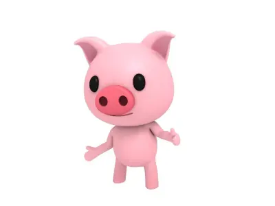 Rigged Pig 3D model