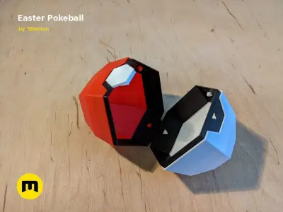 Pokeball Easter Egg Box Decoration Free 3D print model
