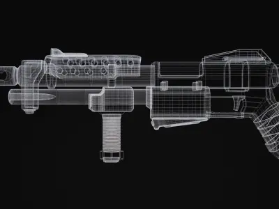 Shotgun Rifle Scifi Game Ready  Free low-poly 3D model