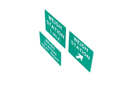 Road Sign US R13 Series Weigh Stations 3D model