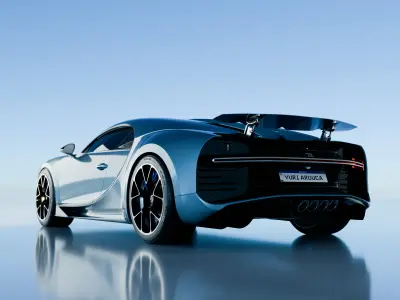 Bugatti Chiron with Scene 3D model