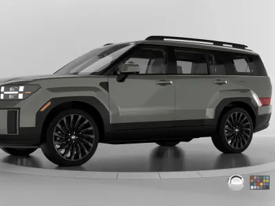 Hyundai Santa Fe 2024 -photoreal-Rigged and Render Ready 3D model